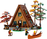 LEGO® Ideas display model of an A-Frame Cabin (21338)