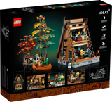 LEGO® Ideas display model of an A-Frame Cabin (21338)