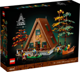 LEGO® Ideas display model of an A-Frame Cabin (21338)