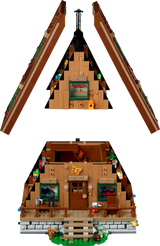 LEGO® Ideas display model of an A-Frame Cabin (21338)