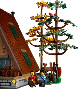 LEGO® Ideas display model of an A-Frame Cabin (21338)