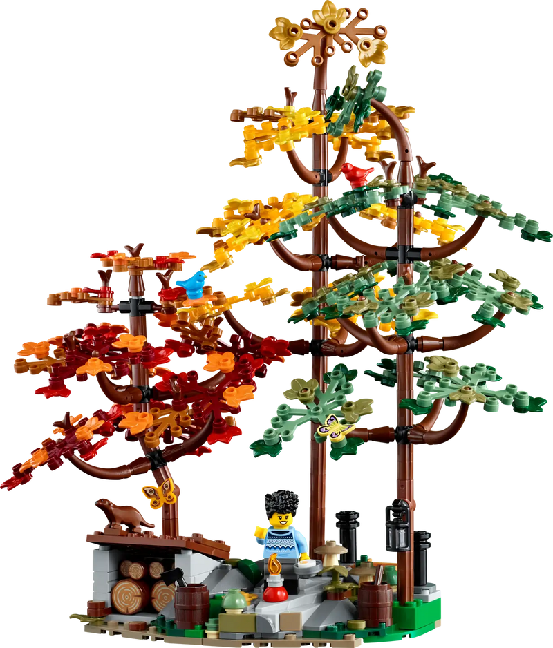 LEGO® Ideas display model of an A-Frame Cabin (21338)