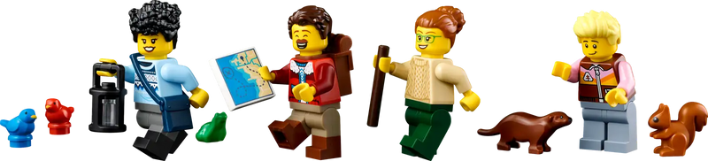 LEGO® Ideas display model of an A-Frame Cabin (21338)