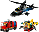 LEGO® City Helicopter, Fire Truck & Submarine Remix toy playset (60462)