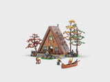 LEGO® Ideas display model of an A-Frame Cabin (21338)
